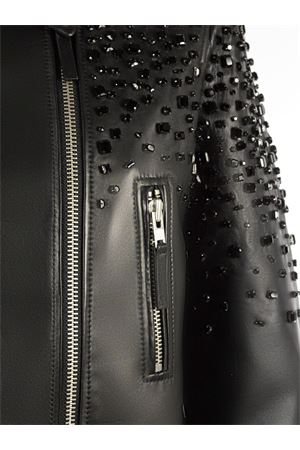 Black leather biker jacket SWORD | 8387SPACESPMBLACK