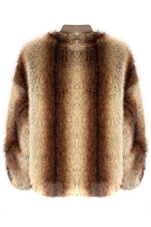 Chestnut faux fur bomber jacket SWORD | 8992EKOCHESTNUT