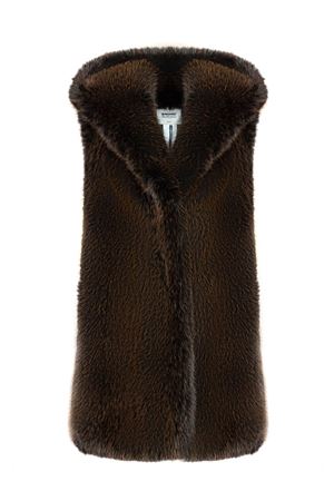 Brown faux fur gilet SWORD | 9018EKOMARRONE
