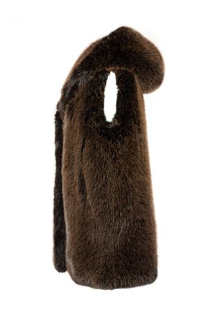 Brown faux fur gilet SWORD | 9018EKOMARRONE