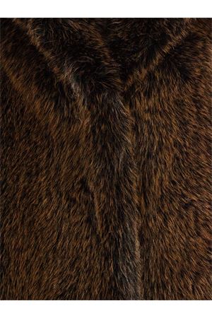Brown faux fur gilet SWORD | 9018EKOMARRONE
