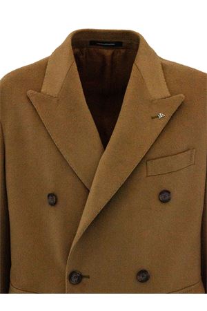 Double-breasted coat in camel-coloured virgin wool TAGLIATORE | CLDM0WA50017A1207