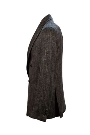 Brown virgin wool, silk and cotton blend blazer TAGLIATORE | GWARNER2DKC90019EN867