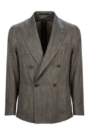 Grey virgin wool, silk and cotton blend blazer TAGLIATORE | GWARNER2DKC90019ES873