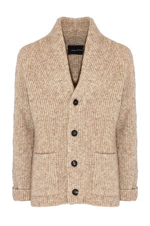 Beige baby alpaca and merino blend cardigan TAGLIATORE | JACKSONPWI2504BEIGE