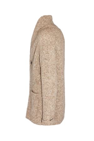 Beige baby alpaca and merino blend cardigan TAGLIATORE | JACKSONPWI2504BEIGE