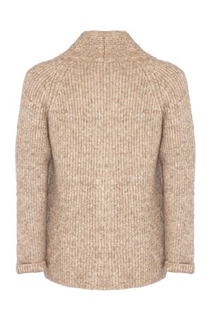 Beige baby alpaca and merino blend cardigan TAGLIATORE | JACKSONPWI2504BEIGE