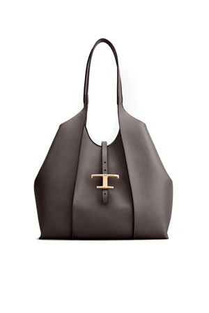 Borsa Shopping T Timeless in Pelle Piccola Grigio TOD'S | XBWTSBA0200XSOB400