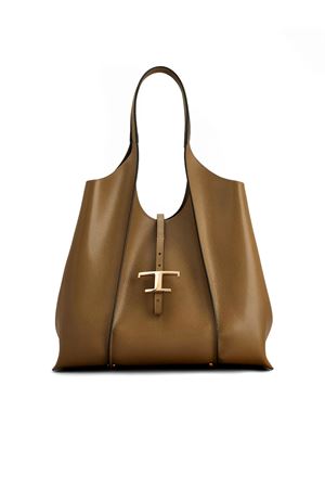 Borsa Shopping T Timeless in Pelle Media Verde TOD'S | XBWTSBA0200XSOS411