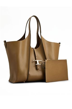 Borsa Shopping T Timeless in Pelle Media Verde TOD'S | XBWTSBA0200XSOS411