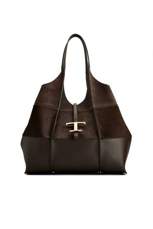 Borsa Shopping T Timeless in Pelle Media Marrone TOD'S | XBWTSBAT300UIL3L71