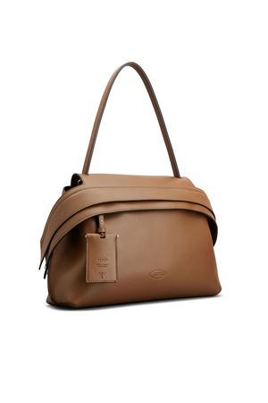 Wave Bag in Brown Leather Medium TOD'S | XBWWAVJ0300WPEG815