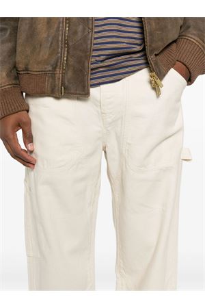 Pantaloni da carpentiere in denim di cotone beige TRC | TRC02902C3215EP002