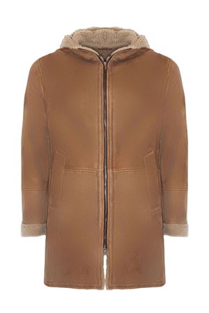 Beige suede shearling parka VOLFAGLI | CARUSOTAUPE
