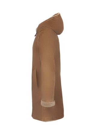 Beige suede shearling parka VOLFAGLI | CARUSOTAUPE