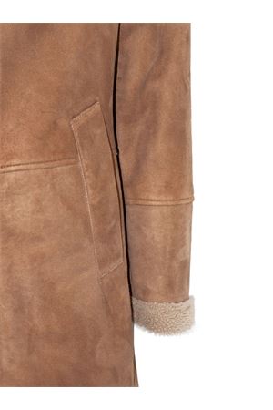 Beige suede shearling parka VOLFAGLI | CARUSOTAUPE