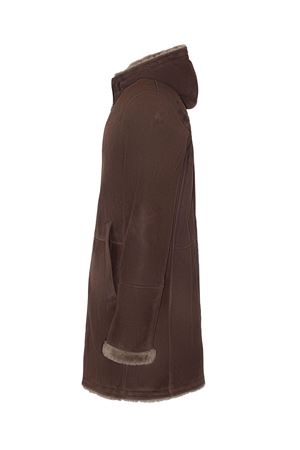 Dark brown suede shearling parka VOLFAGLI | CARUSOTMORO
