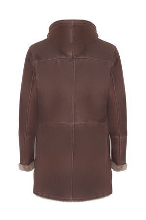Dark brown suede shearling parka VOLFAGLI | CARUSOTMORO