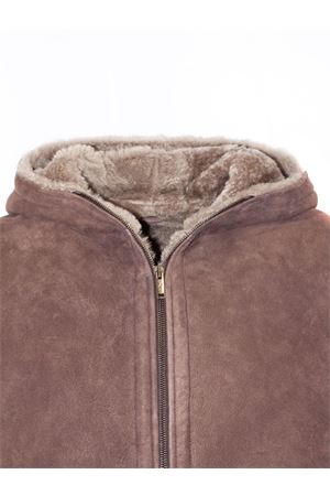 Dark brown suede shearling parka VOLFAGLI | CARUSOTMORO