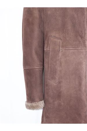 Dark brown suede shearling parka VOLFAGLI | CARUSOTMORO