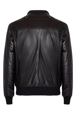 Fox reversible jacket in black leather VOLFAGLI | FOX18NERO