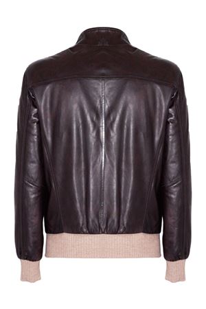 Fox reversible jacket in dark brown leather VOLFAGLI | FOX18STONE