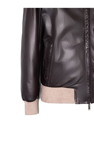 Fox reversible jacket in dark brown leather VOLFAGLI | FOX18STONE
