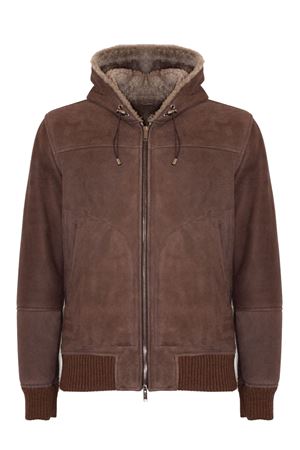 Hooded bomber jacket in suede shearling VOLFAGLI | SAVILETMORO