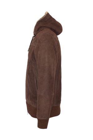 Hooded bomber jacket in suede shearling VOLFAGLI | SAVILETMORO