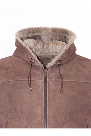 Hooded bomber jacket in suede shearling VOLFAGLI | SAVILETMORO