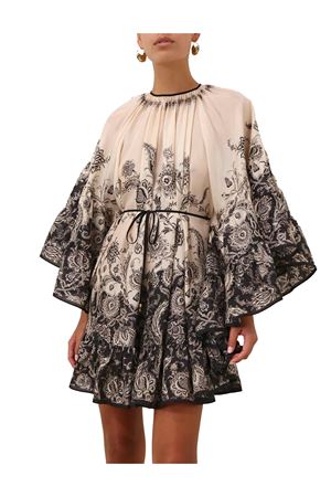Mini abito Rhiannon in crema e nero floreale ZIMMERMANN | 3420DSS251CRMBLKFLO