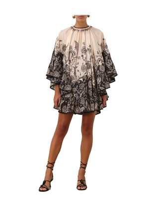 Mini abito Rhiannon in crema e nero floreale ZIMMERMANN | 3420DSS251CRMBLKFLO