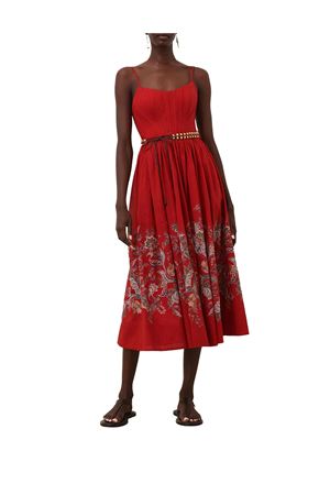 Abito midi a corsetto Rhiannon rosso ZIMMERMANN | 4225DSS251REDMULPAI
