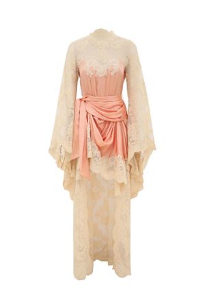 Abito con drappeggio in raso Hypnotic in salmone ZIMMERMANN | 5178DF251SALM