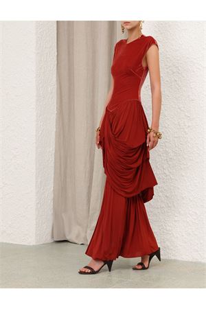 Abito con drappeggio Memento rosa scuro ZIMMERMANN | 5290DF252DKRS