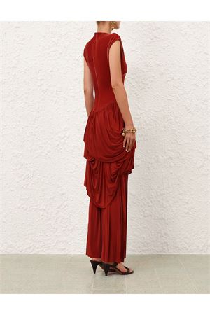 Abito con drappeggio Memento rosa scuro ZIMMERMANN | 5290DF252DKRS