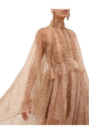 Memento Smocked Flutter Dress in Cream Snake ZIMMERMANN | 5744DF252CRSN