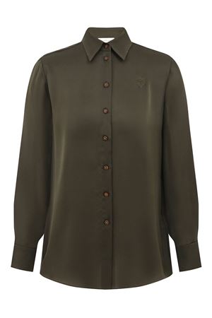 Camicia in raso Hypnotic in verde oliva ZIMMERMANN | 5747TF251OLV