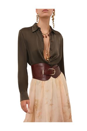 Camicia in raso Hypnotic in verde oliva ZIMMERMANN | 5747TF251OLV
