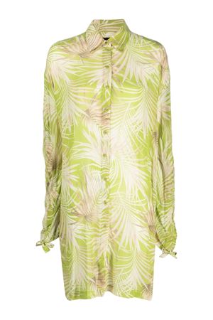 Sage green silk blend  shirt dress FISICO | FV57VTF501G