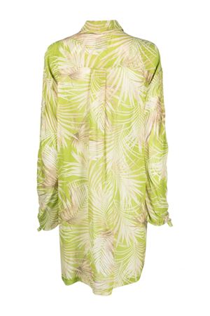 Sage green silk blend  shirt dress FISICO | FV57VTF501G