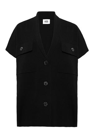 Minimal kimono cardigan in black viscose ALPHA | AD6150E2094