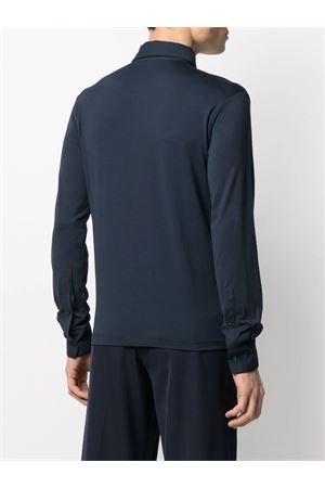 Navy blue cotton blend polo shirt CRUCIANI | UC41T01TE01ZPO0110973