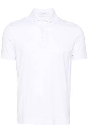 White cotton blend polo shirt CRUCIANI | UC41T01TE01ZPO0290400