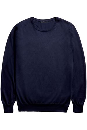 Navy blue silk-cotton blend jumper FAY | NMMC1482390VTRU602