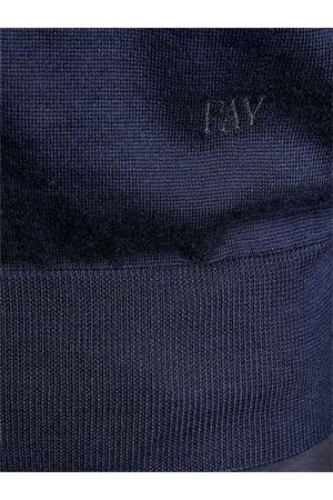 Navy blue silk-cotton blend jumper FAY | NMMC1482390VTRU602
