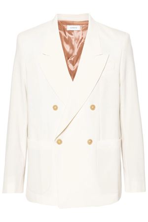Cream white virgin wool blend jacket LANEUS | S4LAMABL006013