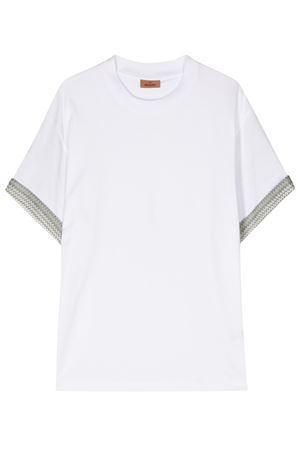 T-shirt bianca in cotone MISSONI | US24SL06BJ00JQS01AZ