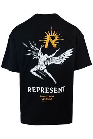T-shirt Icarus in cotone nero REPRESENT | MLM46701JETBLACK