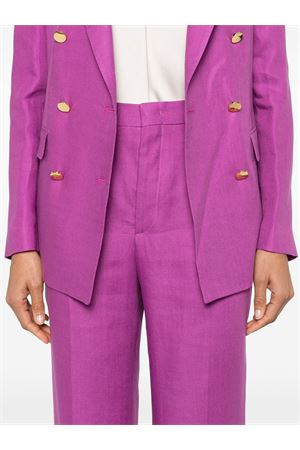 Fuchsia double-breasted linen suit TAGLIATORE | TPARIGI10BAD340021EY924